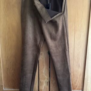 Chaps Women’s Mid Rise Slim Leg brown suede style legging